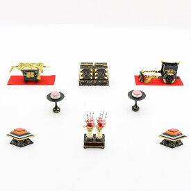 アウトレット品 雛人形 道具単品 雛道具6品セット 30号 黒塗り 6点(26a-ya-0419) インテリア ディスプレイ 見切処分品