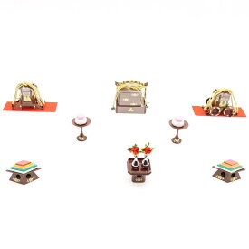 アウトレット品 雛人形 道具単品 雛道具6品セット 30号 エビ茶塗り 6点(26a-ya-0421) インテリア ディスプレイ 見切処分品