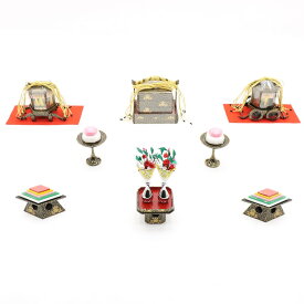 アウトレット品 雛人形 道具単品 雛道具6品セット 35号 黒塗り 6点 (26a-ya-0433) インテリア ディスプレイ 見切処分品