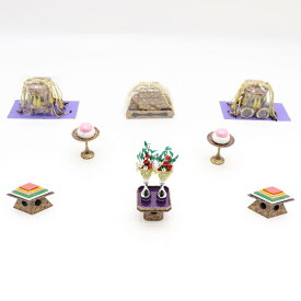 アウトレット品 雛人形 道具単品 雛道具6品セット 35号 紫塗り 6点 (26a-ya-0434) インテリア ディスプレイ 見切処分品