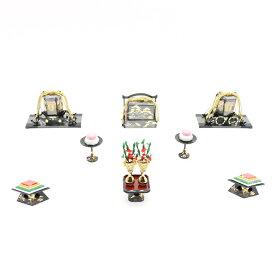 アウトレット品 雛人形 道具単品 雛道具6品セット 45号 黒塗り 6点 (26a-ya-0460) インテリア ディスプレイ 見切処分品