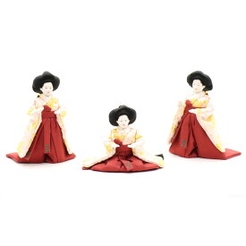 アウトレット品 雛人形 官女単品 三白 芥子 薄桃色衣裳 三人官女 (26a-ya-0613) インテリア ディスプレイ 見切処分品