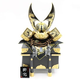 アウトレット品 五月人形 兜単品 黒 貫先鍬形 着用兜 櫃付き 25号 黒色縅 昇龍 高さ83cm インテリア ディスプレイ 見切処分品
