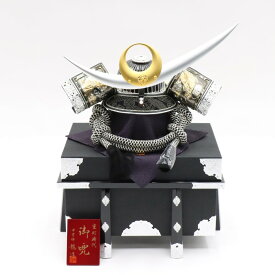 アウトレット品 五月人形 兜単品 上杉謙信 銀鍬形 着用兜 櫃付き 25号 黄色系縅 龍道 高さ67cm インテリア ディスプレイ 見切処分品