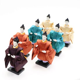 アウトレット品 雛人形 その他人形単品 大名行列（家来七人） 紫・赤・薄橙・緑 7人 (26a-ya-0767) インテリア ディスプレイ 見切処分品