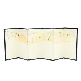 アウトレット品 屏風単品 六曲屏風 13号 生成色色 和楽 レトロ アートスタンド 幅85cm (26a-ya-0835) インテリア ディスプレイ 見切処分品