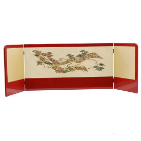 アウトレット品 屏風単品 三曲屏風 15号 薄橙色 祝帯 レトロ アートスタンド 幅125cm (26a-ya-0930) インテリア ディスプレイ 見切処分品