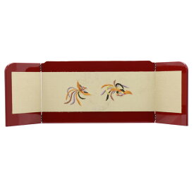 アウトレット品 屏風単品 三曲屏風 11号 薄茶色 刺繍鳳凰 レトロ アートスタンド 幅90cm (26a-ya-0936) インテリア ディスプレイ 見切処分品