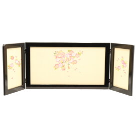 アウトレット品 屏風単品 三曲屏風 15号 黄白色 桜くす玉 レトロ アートスタンド 幅0cm (26a-ya-0954) インテリア ディスプレイ 見切処分品
