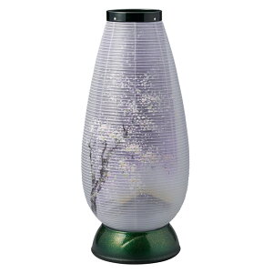 盆提灯 岐阜提灯 置き提灯 創作提灯 宝珠灯(ほうじゅとう)480 陶彩漆 コズミックグリーン 高さ48cm (P16)(2501) 七色LED 電気コード式 初盆 新盆 お盆