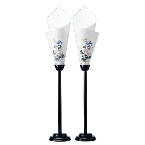 盆提灯 岐阜提灯 置き提灯 霊前灯 法明灯3号 絵入 2個セット 高さ110cm (P21)(4393) 水雷球 電気コード式 初盆 新盆 お盆
