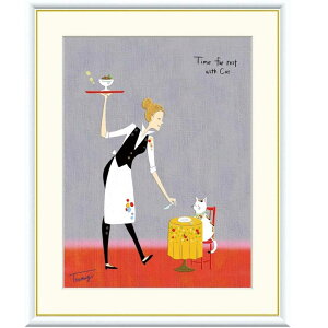 額絵 山田つむぎ 最高のディナー f8・f6・f4サイズ Time for rest 〜動物のいる暮らし〜 Tsugumi gk-a5-j3n001(p72) (J3-N001) (代引き不可) 現代アート インテリア