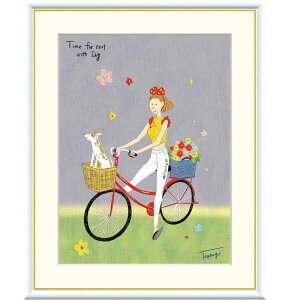 額絵 山田つむぎ サイクリング f8・f6・f4サイズ Time for rest 〜動物のいる暮らし〜 Tsugumi gk-a5-j3n003(p72) (J3-N003) (代引き不可) 現代アート インテリア