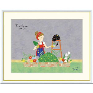 額絵 山田つむぎ ガーデニング f8・f6・f4サイズ Time for rest 〜動物のいる暮らし〜 Tsugumi gk-a5-j3n008(p73) (J3-N008) (代引き不可) 現代アート インテリア