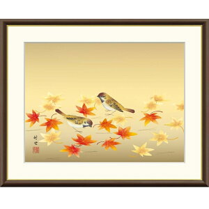 額絵 田村竹世 紅葉に小鳥 f8・f6・f4サイズ 現代日本画シリーズ 花鳥画 秋飾り gk-a5-j4b031(p154) (J4-B031) (代引き不可) 日本画 インテリア