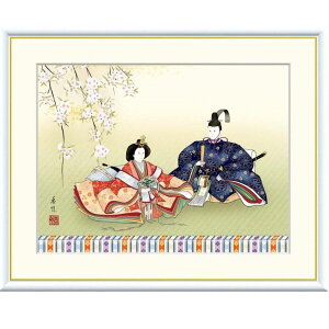 額絵 西尾香悦 段雛 f8・f6・f4サイズ 現代日本画シリーズ 桃の節句画 gk-a5-j4g002(p166) (J4-G002) (代引き不可) 日本画 インテリア