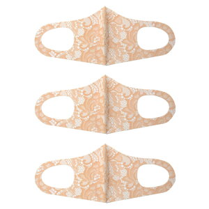 �t�@�b�V���� �O�b�Y �f�U�C�i�[�Y�}�X�N3��SET L�`LL�T�C�Y/FLOWER�@LACE�@PINKBEIGE�i hw706-8�j�A�p���� �}�X�N