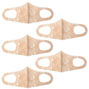 �t�@�b�V���� �O�b�Y �f�U�C�i�[�Y�}�X�N5��SET L�`LL�T�C�Y/FLOWER�@LACE�@PINKBEIGE�i hw706-8�j�A�p���� �}�X�N