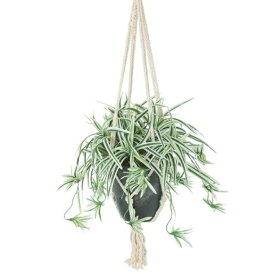 人工観葉植物 オリヅルラン W/G ハンキング ポット付き 高さ25×長さ30（総全長約75）cm （P117-99546) （代引き不可） インテリアグリーン フェイクグリーン