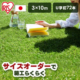 人工芝 3×10m 芝丈30mm 3m アイリスオーヤマ 送料無料 人工芝 メンテナンスフリー 防カビ 芝丈クッション性 ベランダ ガーデン 人工芝マット 芝生マット お庭 IP-30310 U字釘72本付【代引不可】