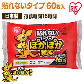 カイロ 貼らない 貼らないカイロ レギュラー 60枚 まとめ買い 使い捨て 16時間持続 貼れない 使い捨てカイロ あったかグッズ 温活 防寒 寒さ対策 冷え対策 通勤 通学 アウトドア 防災 備蓄 ぽかぽか家族 アイリスオーヤマ #
