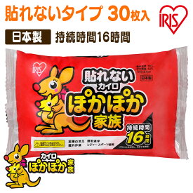 カイロ 貼らない 貼らないカイロ レギュラー 30枚 まとめ買い 使い捨て 16時間持続 貼れない 使い捨てカイロ あったかグッズ 温活 防寒 寒さ対策 冷え対策 通勤 通学 アウトドア 防災 備蓄 ぽかぽか家族 アイリスオーヤマ #