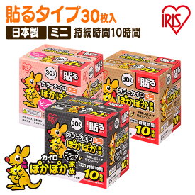 カイロ 貼る 貼るカイロ カラーカイロ ミニ 30枚 まとめ買い 使い捨て 10時間持続 使い捨てカイロ あったかグッズ 温活 お腹 背中 腰 足 防寒 寒さ対策 冷え対策 通勤 通学 アウトドア 防災 備蓄 ぽかぽか家族 アイリスオーヤマ #
