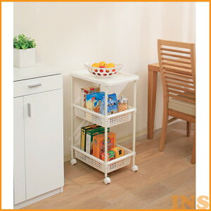 キッチンワゴン キャスター付き ワゴン アイリスオーヤマメタルポールワゴン ワイド3段 スチールラック オープンシェルフ MKW-3W