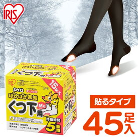 カイロ 貼る 貼るカイロ 靴下用カイロ 45足 (15足入×3個) 足 足先 温める 使い捨てカイロ 靴下 足用 使い捨て 屋外作業 レジャー スポーツ観戦 通勤 通学 冬 防寒 寒さ対策 PKN-15HK アイリスオーヤマ ぽかぽか家族 #