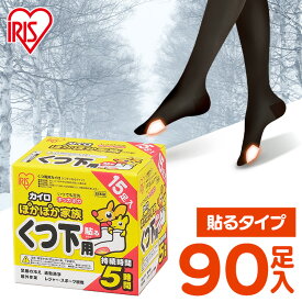 カイロ 貼る 貼るカイロ 靴下用カイロ 90足 (15足入×6個) 足 足先 温める 使い捨てカイロ 靴下 足用 使い捨て 屋外作業 レジャー スポーツ観戦 通勤 通学 冬 防寒 寒さ対策 PKN-15HK アイリスオーヤマ ぽかぽか家族 #