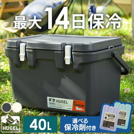 クーラーボックス 釣り 大型 40L 真空断熱 保冷力 最大14日 ハード キャンプ アウトドア スポーツ インナートレー ハンドル ベルト付 保冷ボックス BOX 選べる保冷剤セット VITC-40R HHK-L HHC-L アイリスオーヤマ HUGEL *