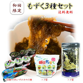 初回限定　沖縄もずくお試し3種セット【シャキシャキもずく300g・毎日もずく40g×7入・カップもずく70g×3個入】/ダイエットに/低脂質/トレーニング/制限食/ヘルシー/さっぱり/糖質制限/おつまみ