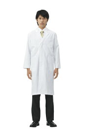 メンズ シングル コート 長袖白衣 医療 男性白衣ドクター 診察衣白/サックス