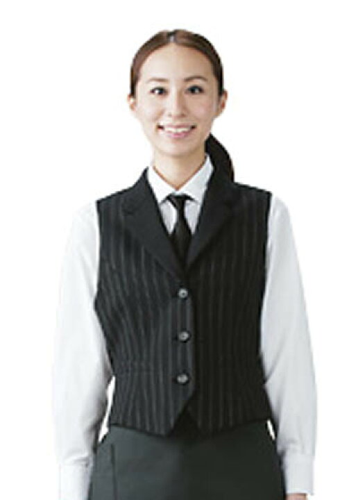 楽天市場 ベスト レディース女性用 飲食店ピンストライプの上質なベスト業務用 K ユニフォーム