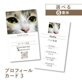 猫グッズ 名刺作成 名刺 写真 ペット名刺 プロフィール カード インスタ QR ショップカード うちのこ 縦型 縦 名刺印刷 簡単 校正無料 写真入り 写真入れ 使える 作成 シンプル ビジネス 趣味 おしゃれ かわいい 犬 猫 ペット 男性 女性 meishi-pro3
