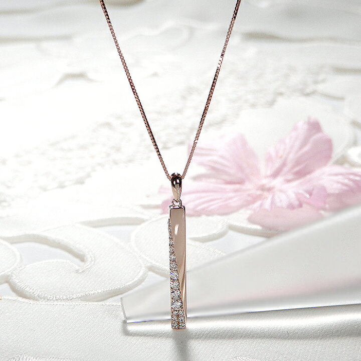 楽天市場】K18PG ダイヤモンド ネックレス【0.20ct】ペンダント ダイヤ 