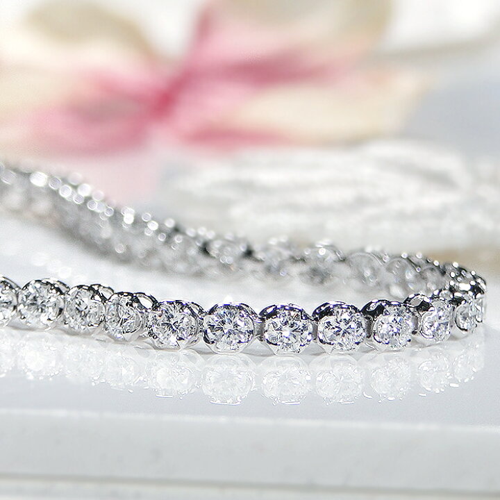 楽天市場】Pt950【2.0ct】豪華 ダイヤモンド テニス ブレスレット 