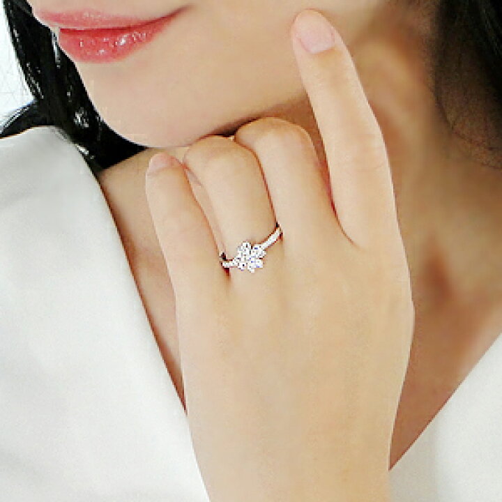 楽天市場】Pt900【0.35ct】ハート クローバー ダイヤモンド リング  
