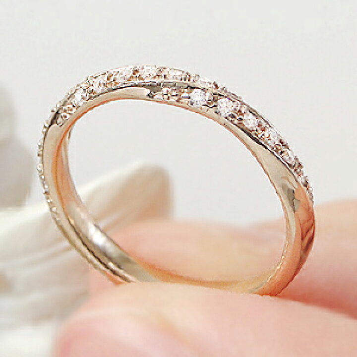 楽天市場】K18PG【0.12ct】ダイヤモンド エタニティ リング【送料無料 