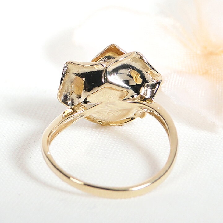 楽天市場】K18YG ダイヤモンド ローズ モチーフ リング【送料無料  