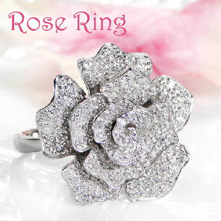 楽天市場】Pt900【1.00ct】ダイヤモンド ローズ モチーフ リング【送料 