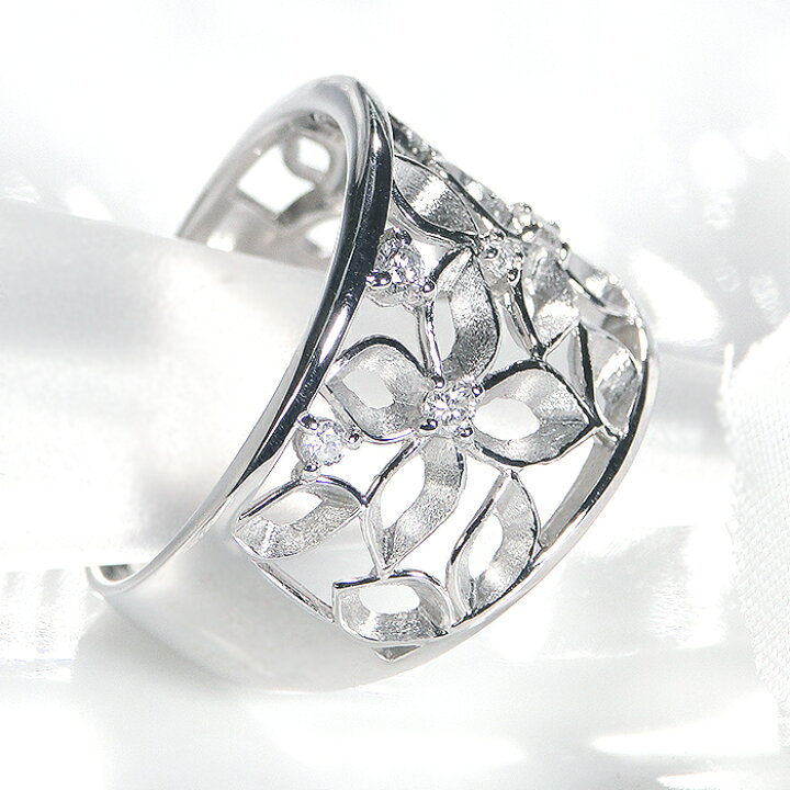 楽天市場】Pt900【0.15ct】フラワー ダイヤモンド リング【送料無料 