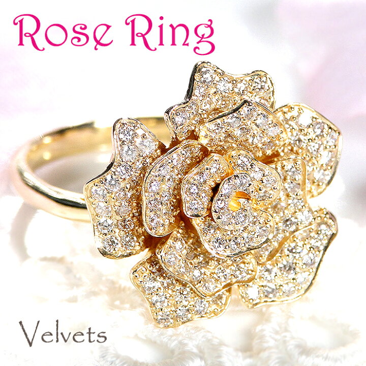 楽天市場】K18YG【1.00ct】ダイヤモンド ローズ モチーフ リング【送料  