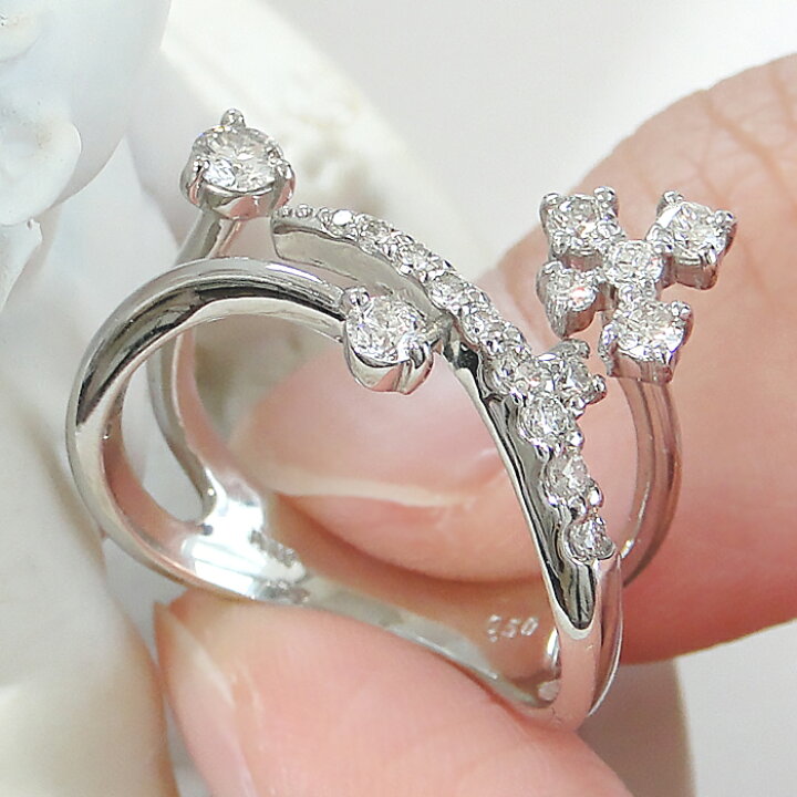 楽天市場】Pt900【0.5ct】フラワー ダイヤモンド リング【送料無料】花 