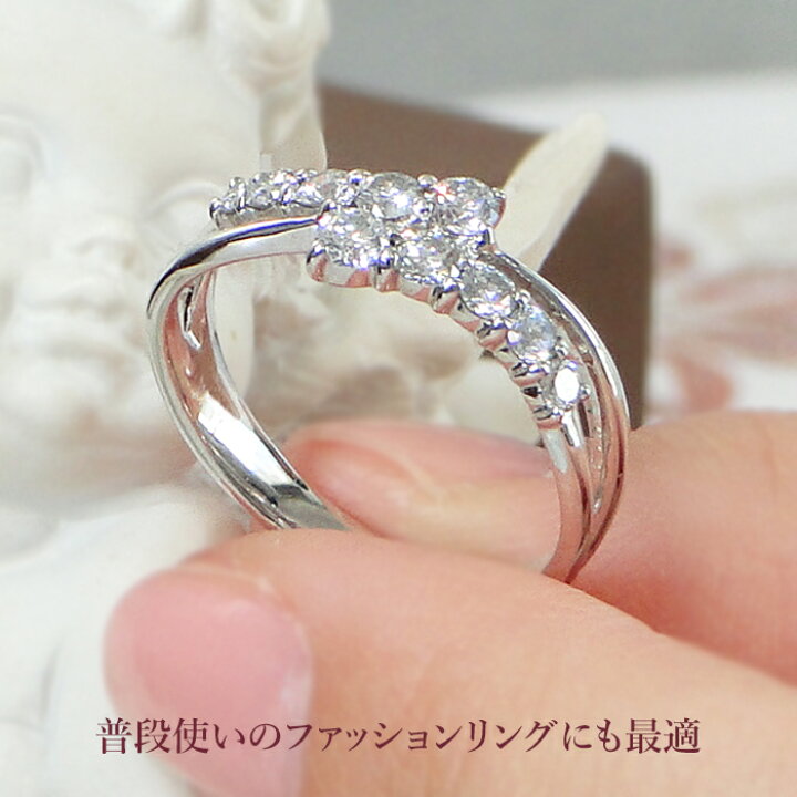 楽天市場】Pt900【0.50ct】テン ダイヤモンド リング【送料無料  