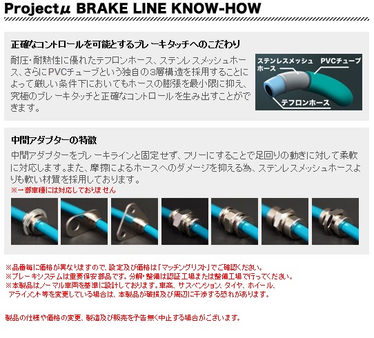 プロジェクトミュー テフロン ブレーキライン 「ステンレス」N-ONE JG3 | K-ワークス　楽天市場店