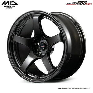 MID RACING R50 EVO 18�C���` ������:9.5J 5H PCD 114.3 INSET +10 �`���[�i�[�T�C�Y ������) �}���J�T�[�r�X MID ���[�V���O R50 �G�{ �J���[�F�u���b�N���^���b�N(BLM) �y4�{�Z�b�g�z