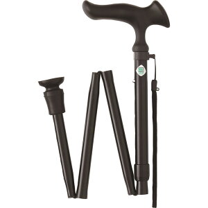 ● 介護用品 フジホーム かるがも E 折畳 杖 ステッキ Sサイズ ブラック 黒 WB3743 軽量 小柄 歩行補助 おしゃれ 折畳