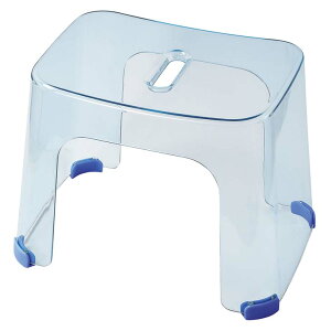 【ポイント2倍】● パール金属 バスアクリア バススツール 25cm アクアブルー お風呂 浴室 風呂イス 腰かけ コの字 バス イス 透明 クリアカラー シンプル 洗いやすい 水切れが良い 浴槽に掛