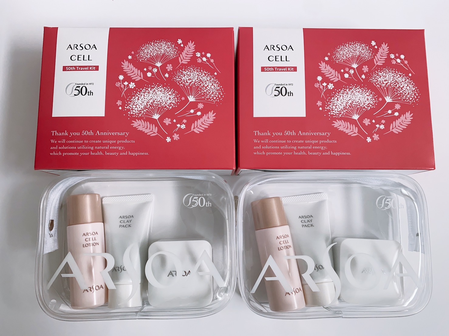 ARSOA アルソアトラベルキット（CELL) 50周年基礎化粧品セット（ポーチ付き） 2箱セット | 紀州万屋楽天市場店